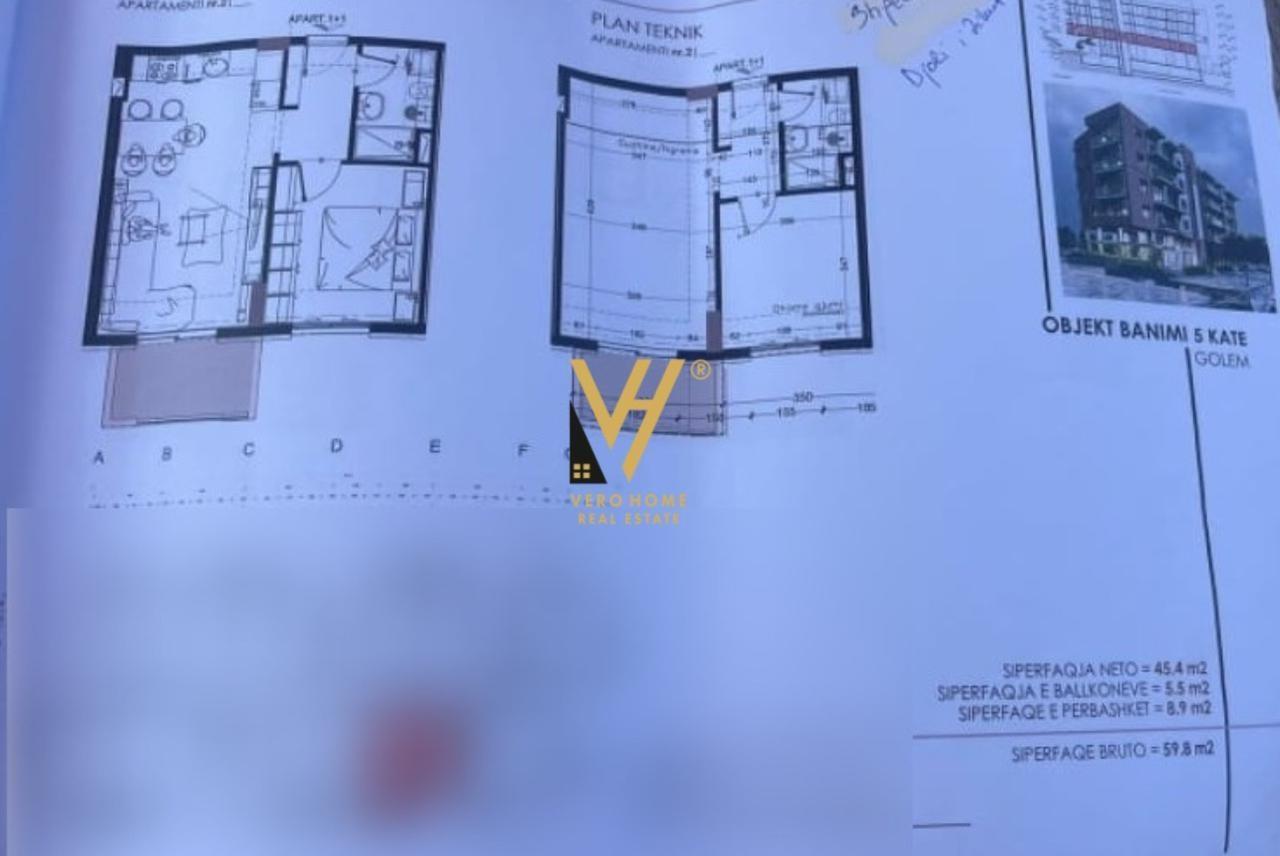 SHITET APARTAMENT 1+1+BLK NE GOLEM 71.760 EURO – Kavajë - 1
