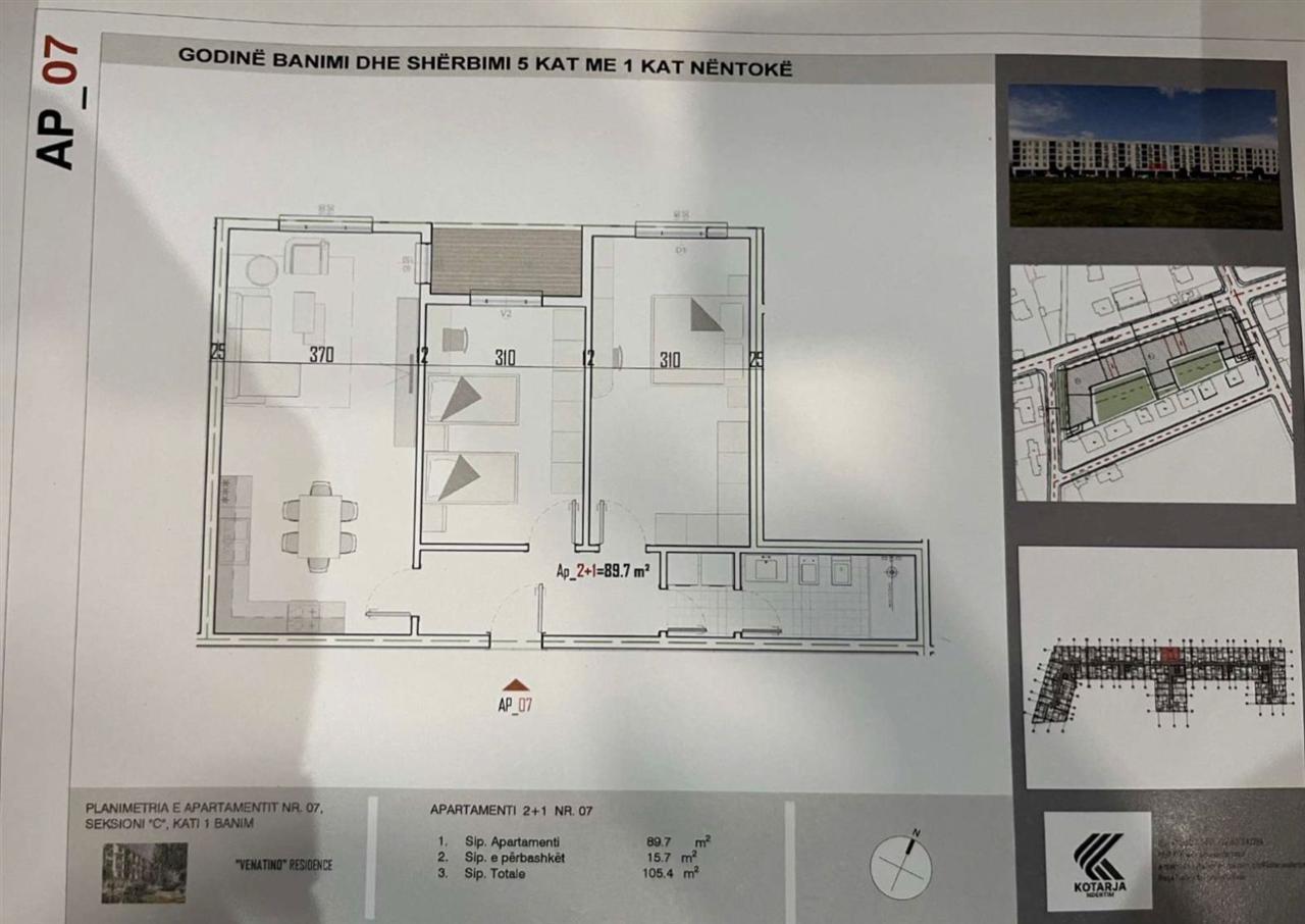 SHITET APARTAMENT 2+1 KAMEZ 8,450,000 LEKE – Tiranë - 1
