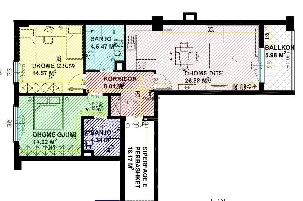 SHITETAPARTAMENT 2+1 21 DHJETORI 183.500 EURO – Tiranë