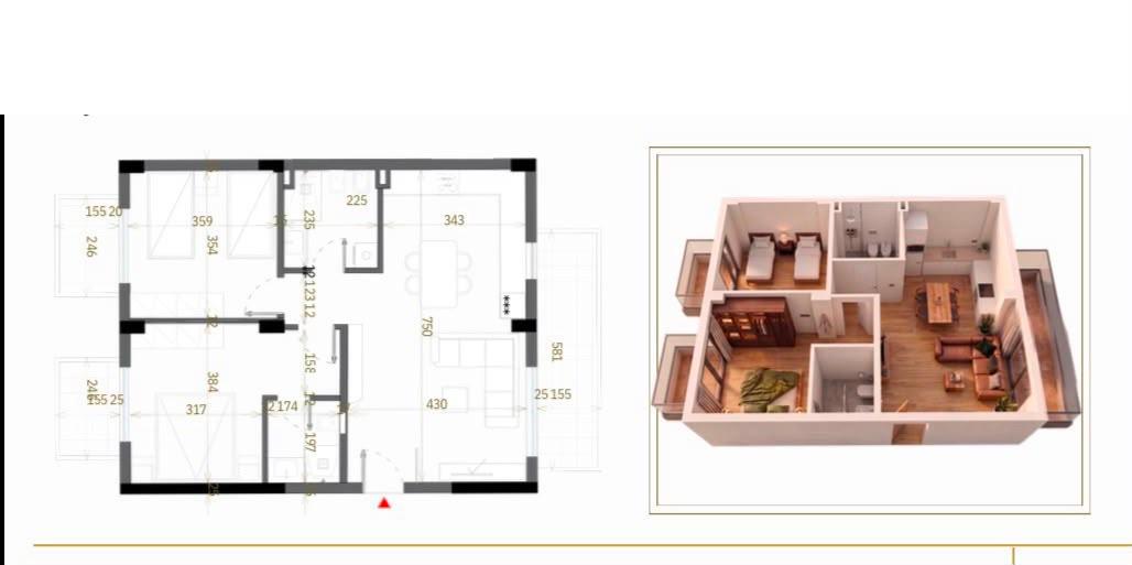 SHITET APARTAMENT 2+1+2 TEG 195.500 EURO FH-84840 – Tiranë