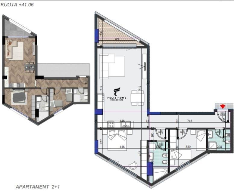 SHITET APARTAMENT 2+1 RRUGA DRITAN HOXHA 216.000 EURO – Tiranë