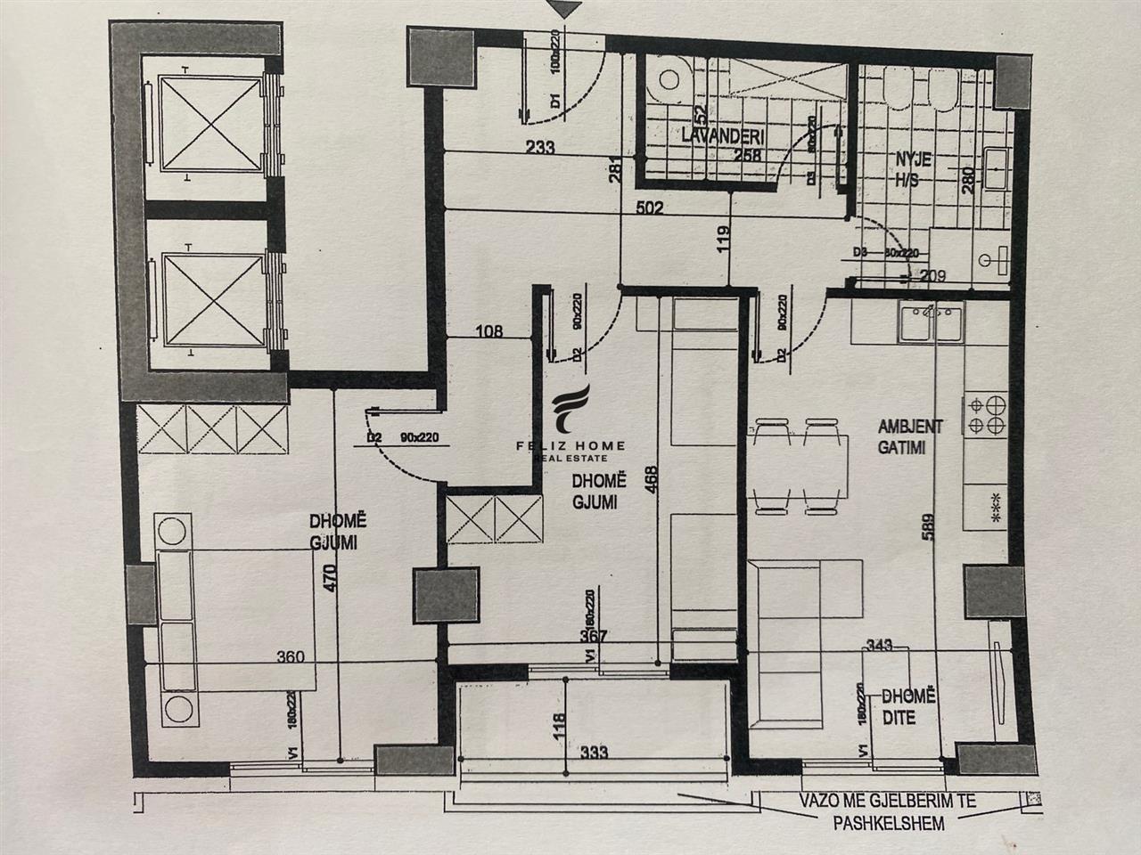 SHITET APARTAMENT 2+1 ISH FUSHA AVIACIONIT 181.600 EURO – Tiranë