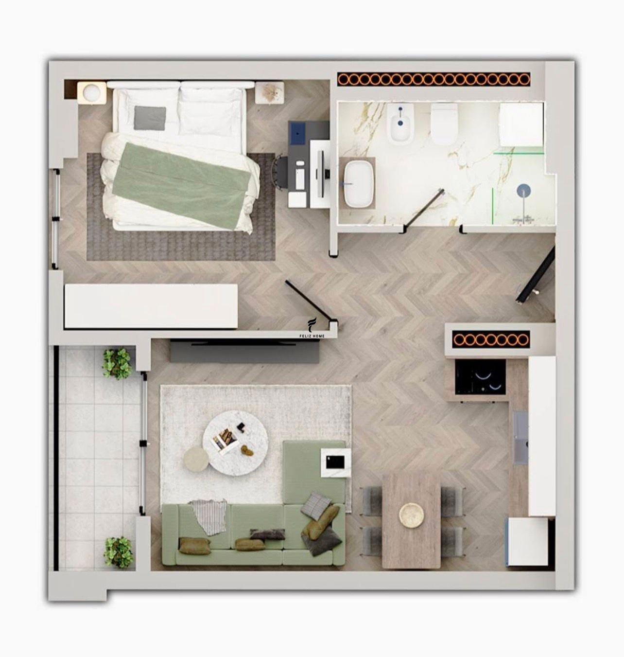 SHITET APARTAMENT 1+1 UNIVERS CITY 8.650.000 LEKE FH-72115 – Tiranë