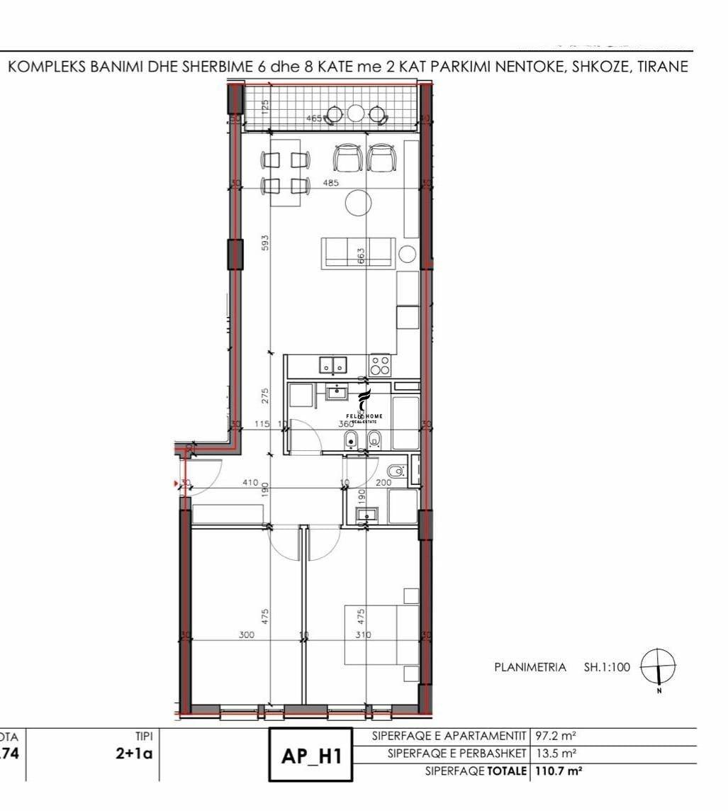 SHITET APARTAMENT 2+1 SHKOZE 13.999.999 LEKE FH-92357 – Tiranë - 1