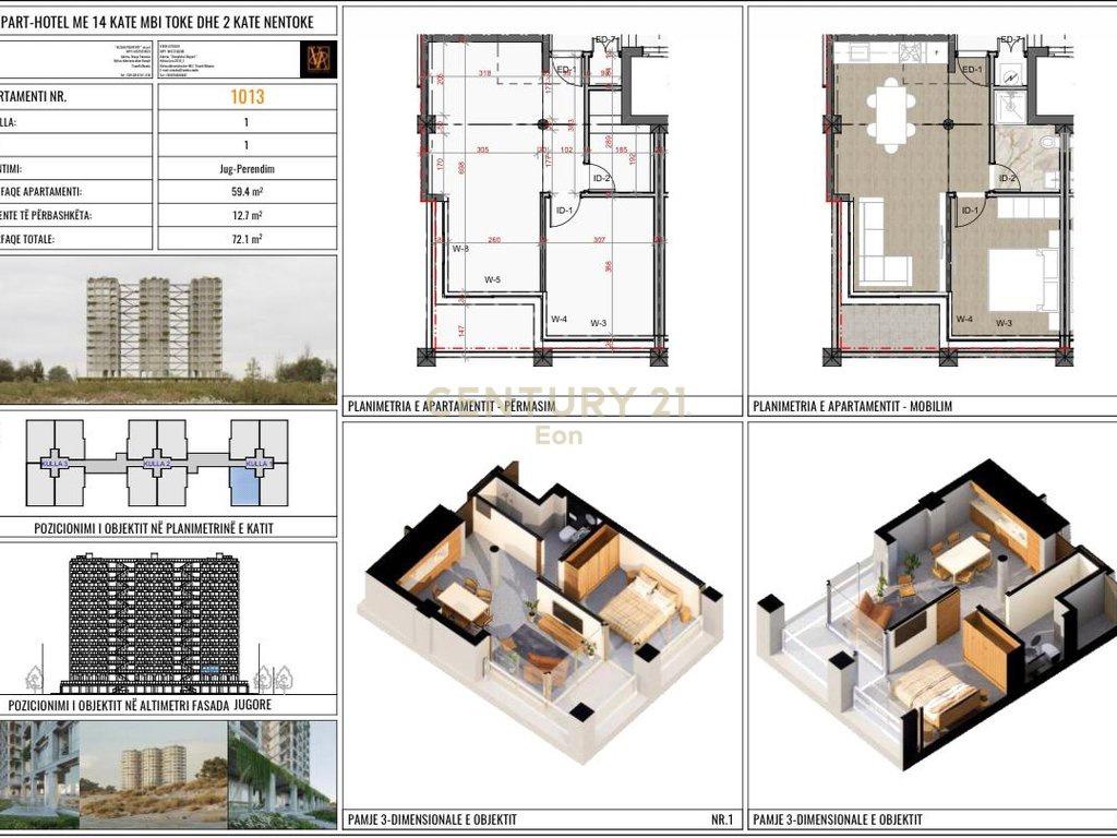 +355693448889SHITET APARTAMENT 1+1 NE REZIDENCEN , THREE GAR – Durrës