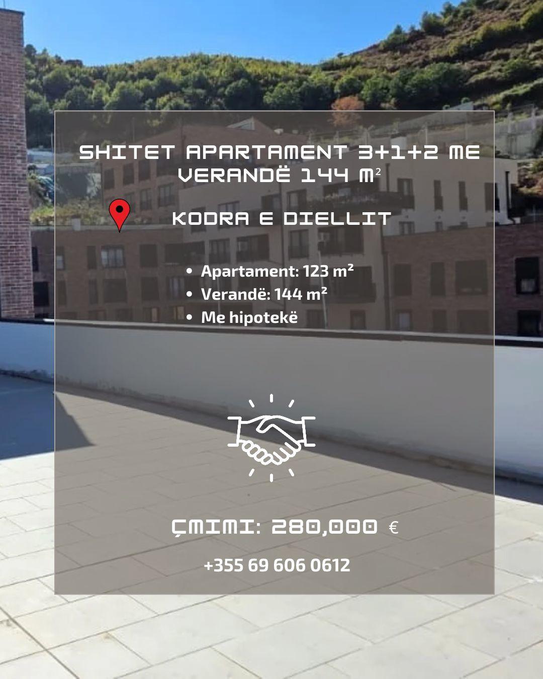 SHITET APARTAMENT 3+1+2 ME VERANDË – KODRA E DIELLIT – Tiranë - 1