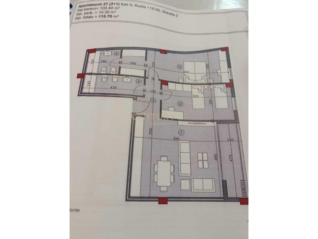SHITET APARTAMENT 2+1+2 NE ZONEN E ALI DEMIT!!! – Tiranë - 1