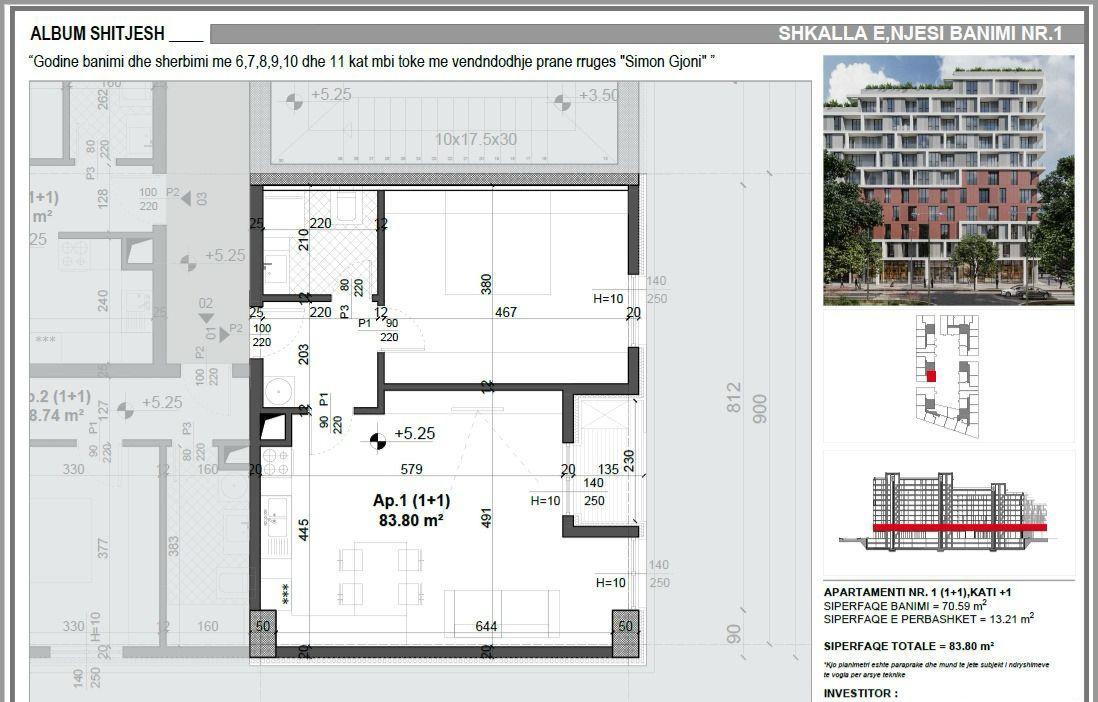 SHITET APARTAMENT 1+1 FUSHA E AVIACIONIT 125.700 EURO – Tiranë