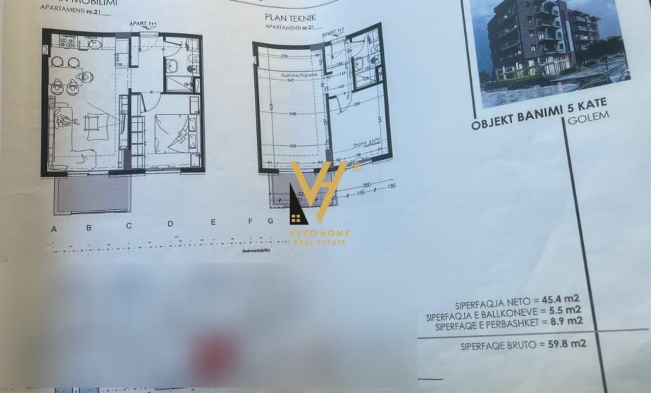 SHITET APARTAMENT 1+1+BLK NE GOLEM 71.800 EURO – Kavajë