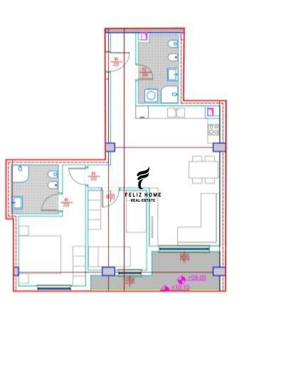 ZYRE ME QERA 107 M2 RRUGA E BARRIKADAVE 1200 EURO FH-65665 – Tiranë - 1
