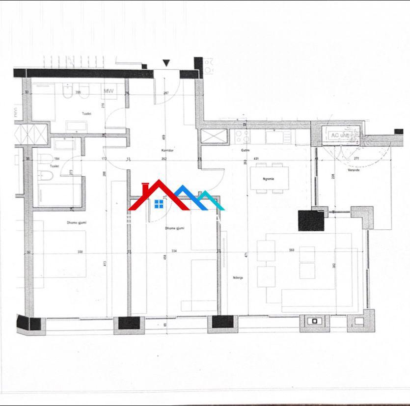 SHITET APARTAMENT 2+1+2+VERANDE TEK BULEVARDI I RI. – Tiranë