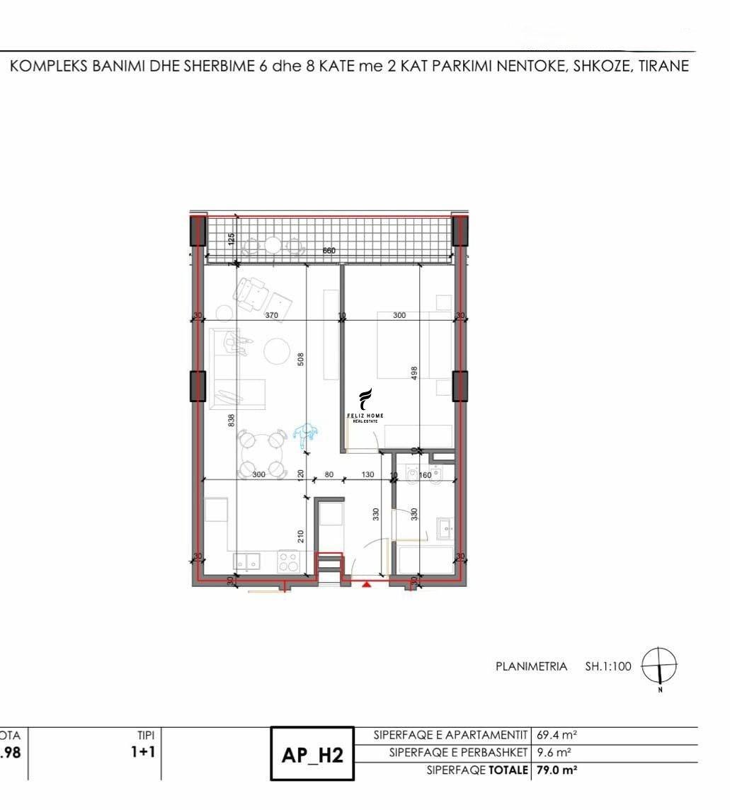 SHITET APARTAMENT 1+1 SHKOZE 9.999.999 LEKE FH-92355 – Tiranë