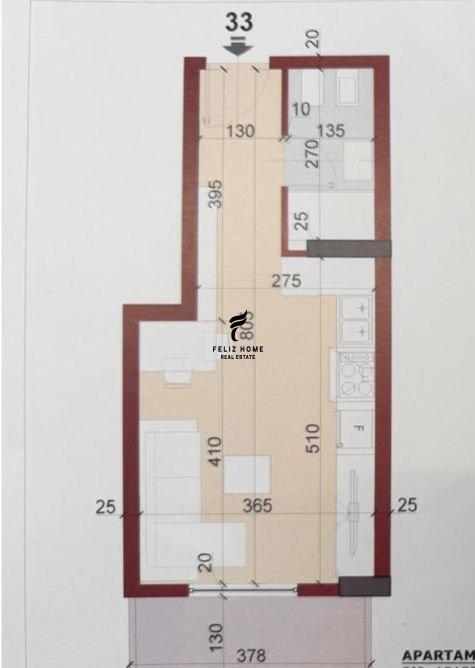 SHITET GARSIONERE 38.3 M2 KINOSTUDIO 83.000 EURO FH-79685 – Tiranë - 1