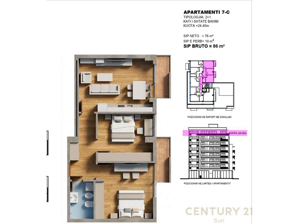 Apartament 2+1 Për Shitje në Irfan Tomini, Tiranë - 197800€ – Tiranë
