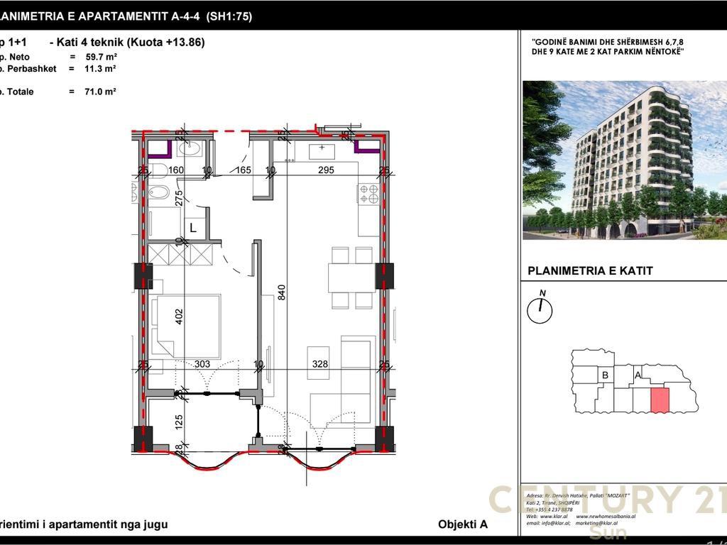 APARTAMENT 1+1 PER SHITJE TEK KOMPLEKSI ALUNA, PASKUQAN – Tiranë