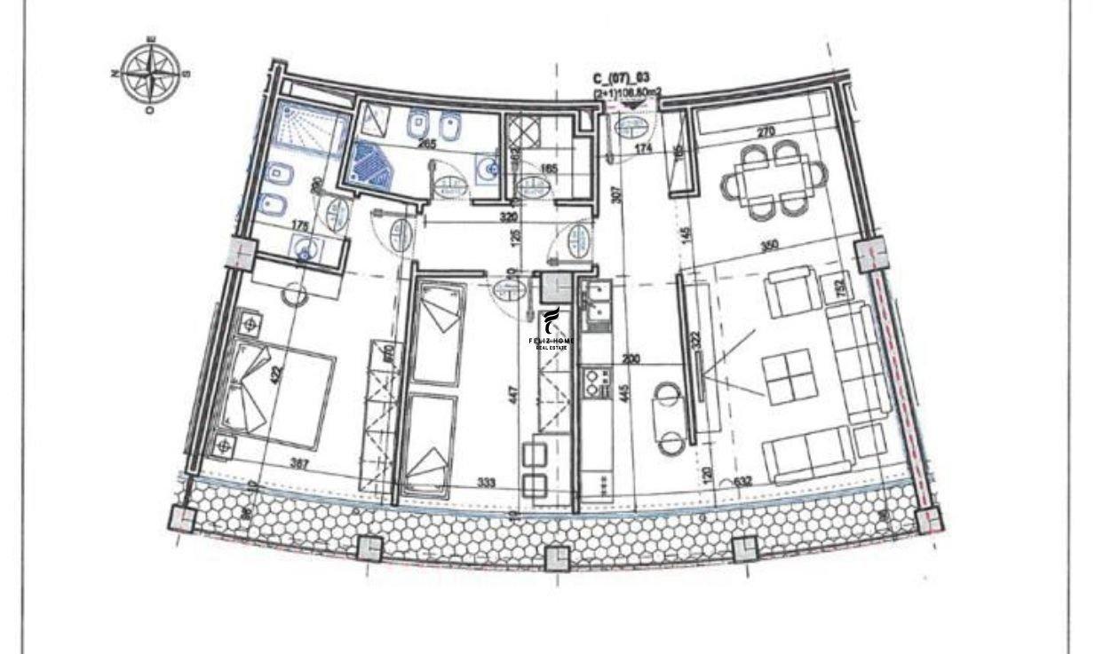 ZYRE ME QERA 130 M2 LAKE VIEW 1.200 EURO FH-66044 – Tiranë - 1