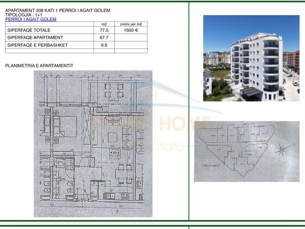 0696044423Shitet, Apartament 1+1, Golem – Tiranë