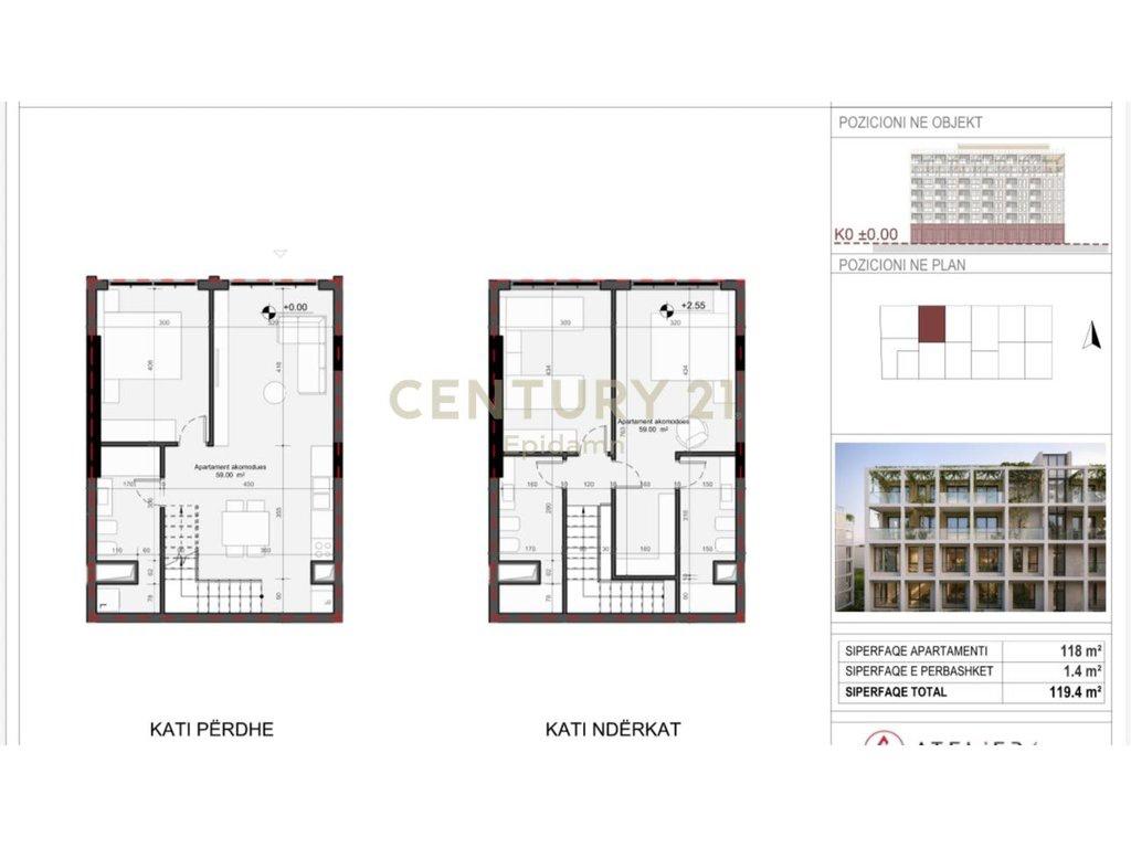 850€/m² Shesim dupleks tek Rezidenca “Mes Pishave” Mali – Durrës