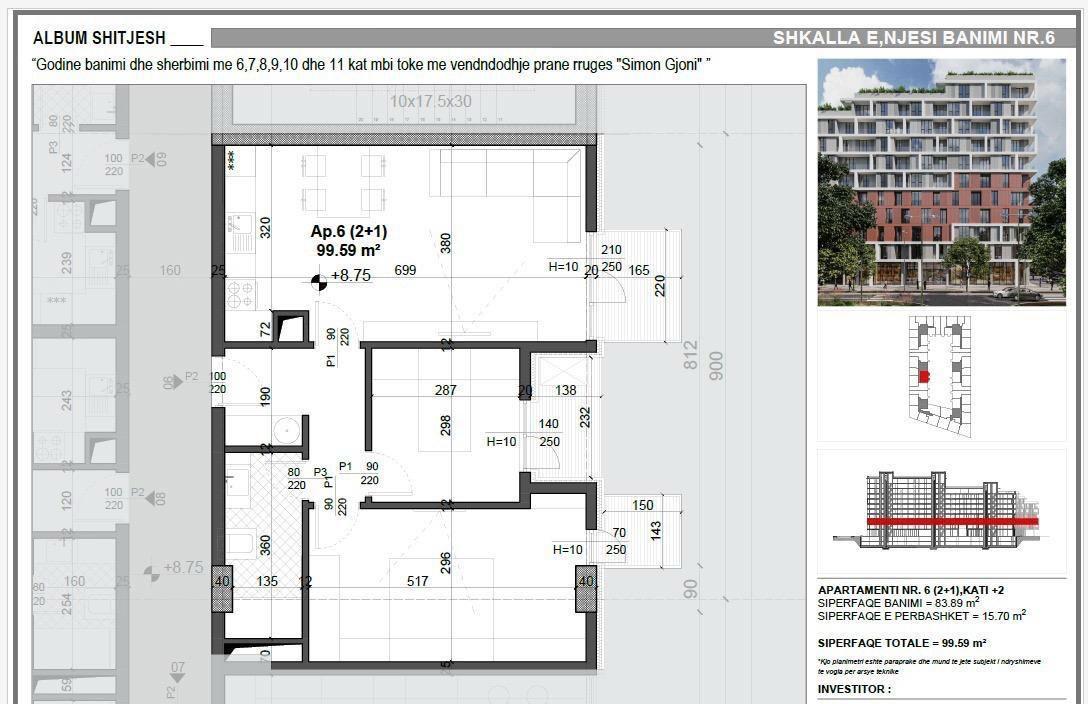 SHITET APARTAMENT 2+1 FUSHA E AVIACIONIT 146.400 EURO – Tiranë