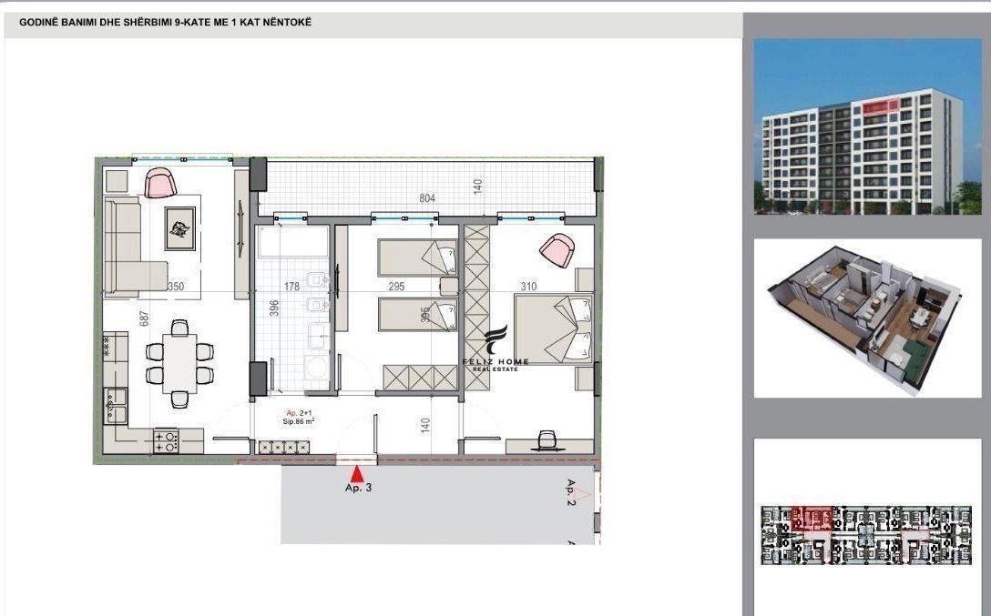SHITET APARTAMENT 2+1 KAMEZ 85.000 EURO – Tiranë - 1