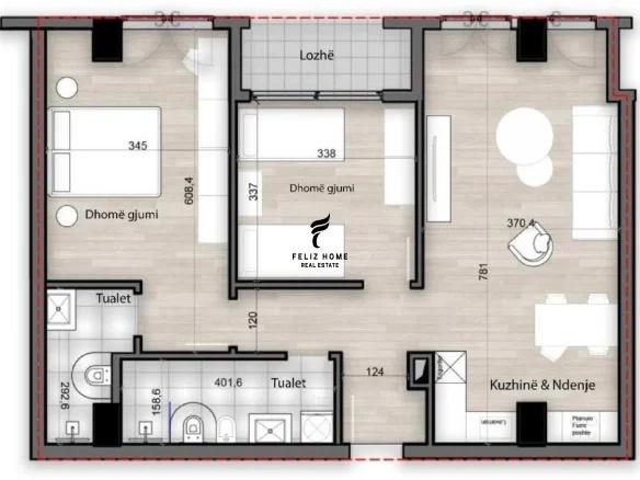SHITET APARTAMENT 2+1 PORCELAN 169.000 EURO FH-59182 – Tiranë - 1