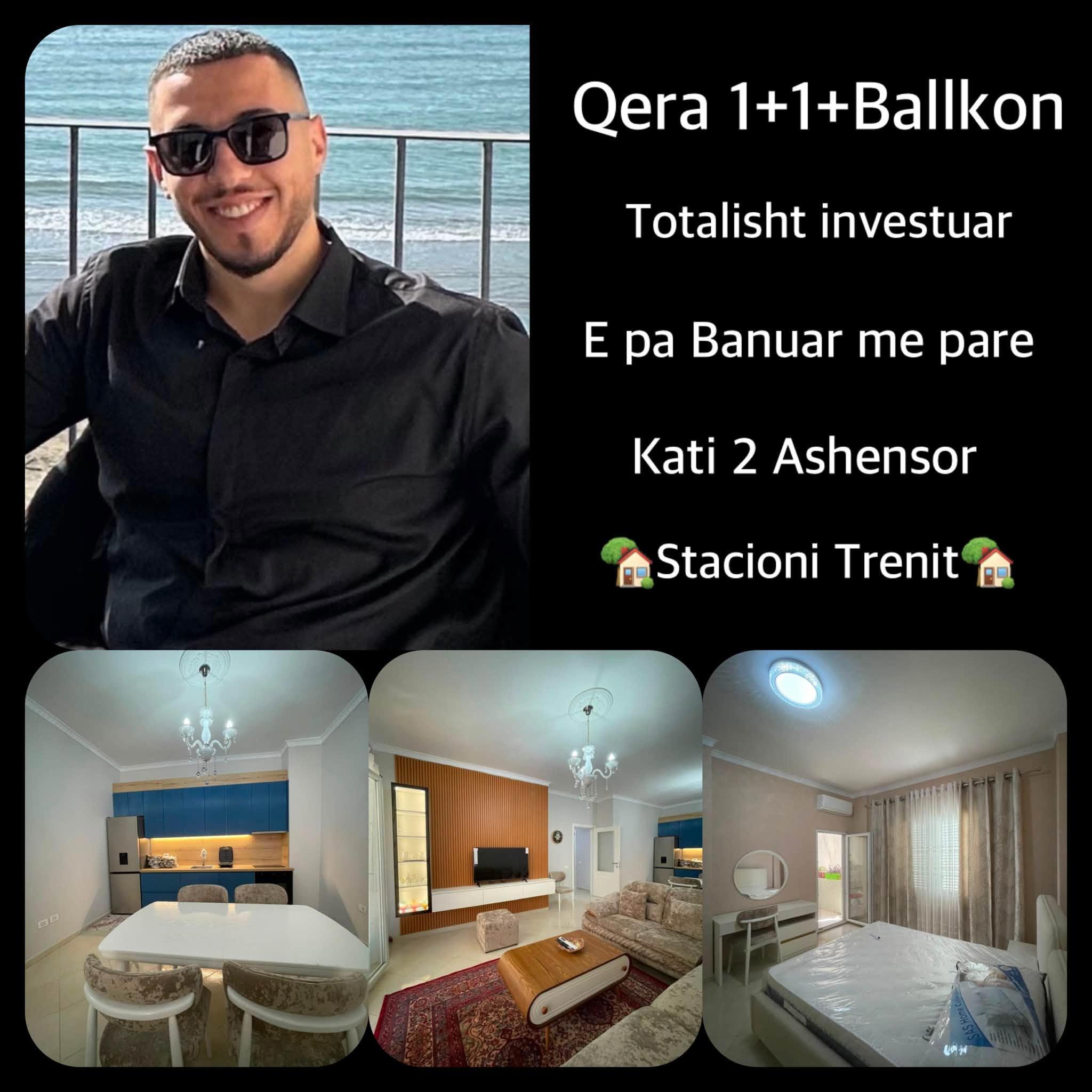 Qera 1+1 me ballkon te bollshem 📍Qender Stacioni trenit • – Durrës