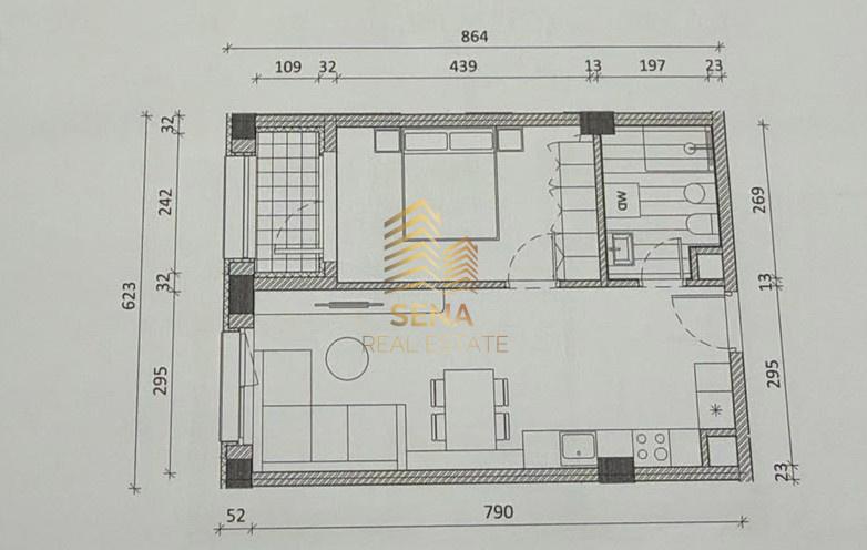 Shitet, Okazion Apartament 1+1+Blk,Rezidenca Kadiu 86400 – Tiranë