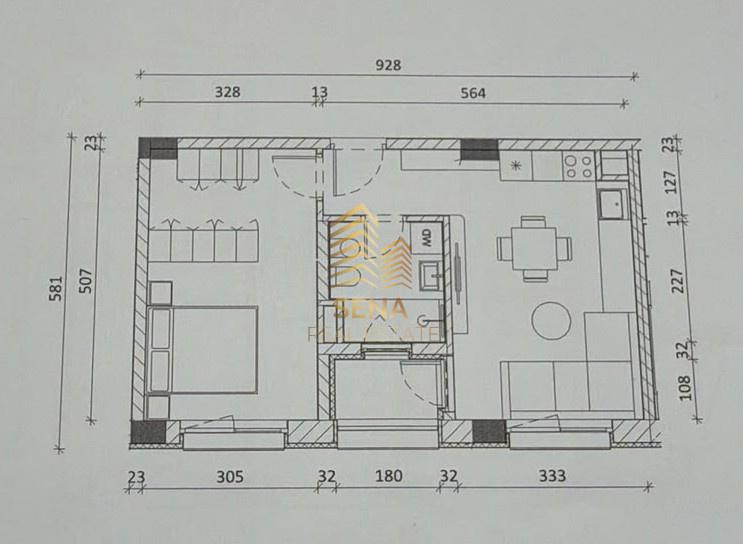 Shitet, Okazion Apartament 1+1+Blk,Rezidenca Kadiu 90.400 E – Tiranë