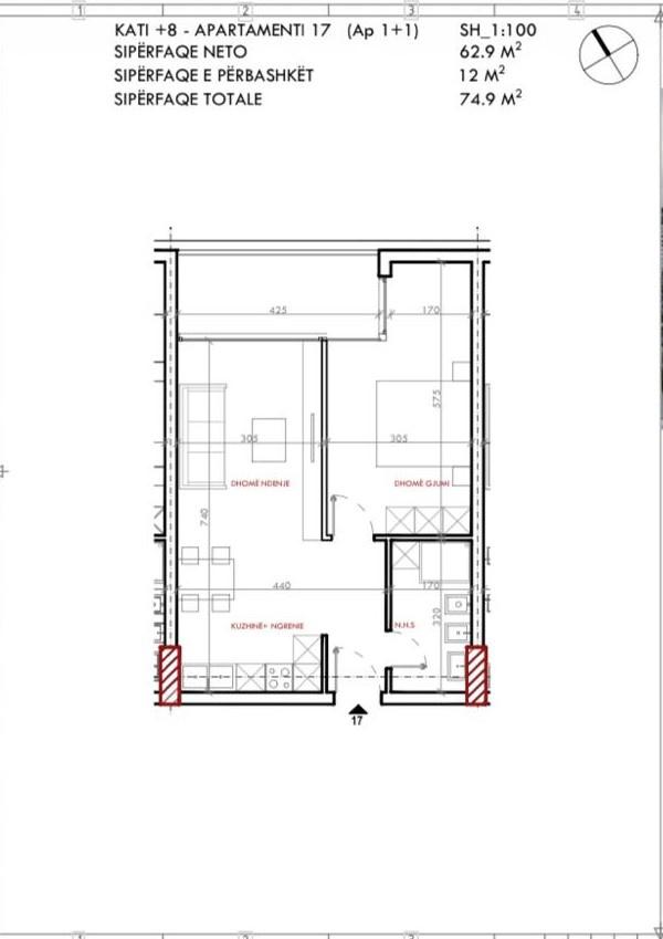 Apartment 1+1 ne shitje ne zonen e Astirit ne Tirane ID 4574 – Tiranë