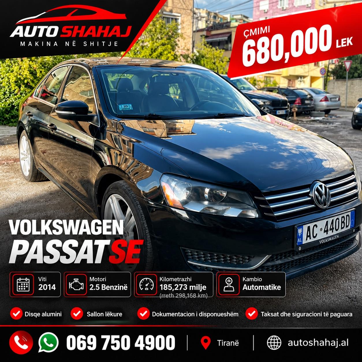 SHITET VOLKSWAGEN PASSAT SE – 2014 – Tiranë