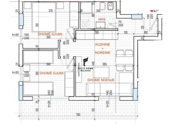 SHITET APARTAMENT 2+1 RRUGA E KAVAJES 13.300.000 LEKE FH-645 – Tiranë