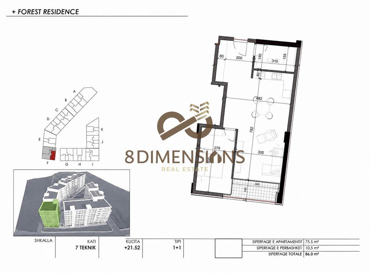 Shiten Tipologji Apartamentesh 1+1 ne Farke – Tiranë
