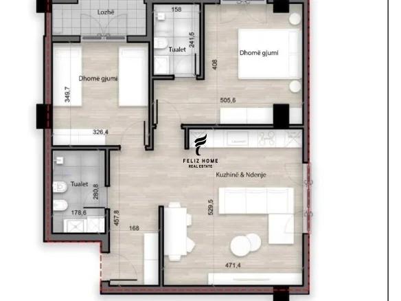 SHITET APARTAMENT 2+1 PORCELAN 155.000 EURO FH-59190 – Tiranë