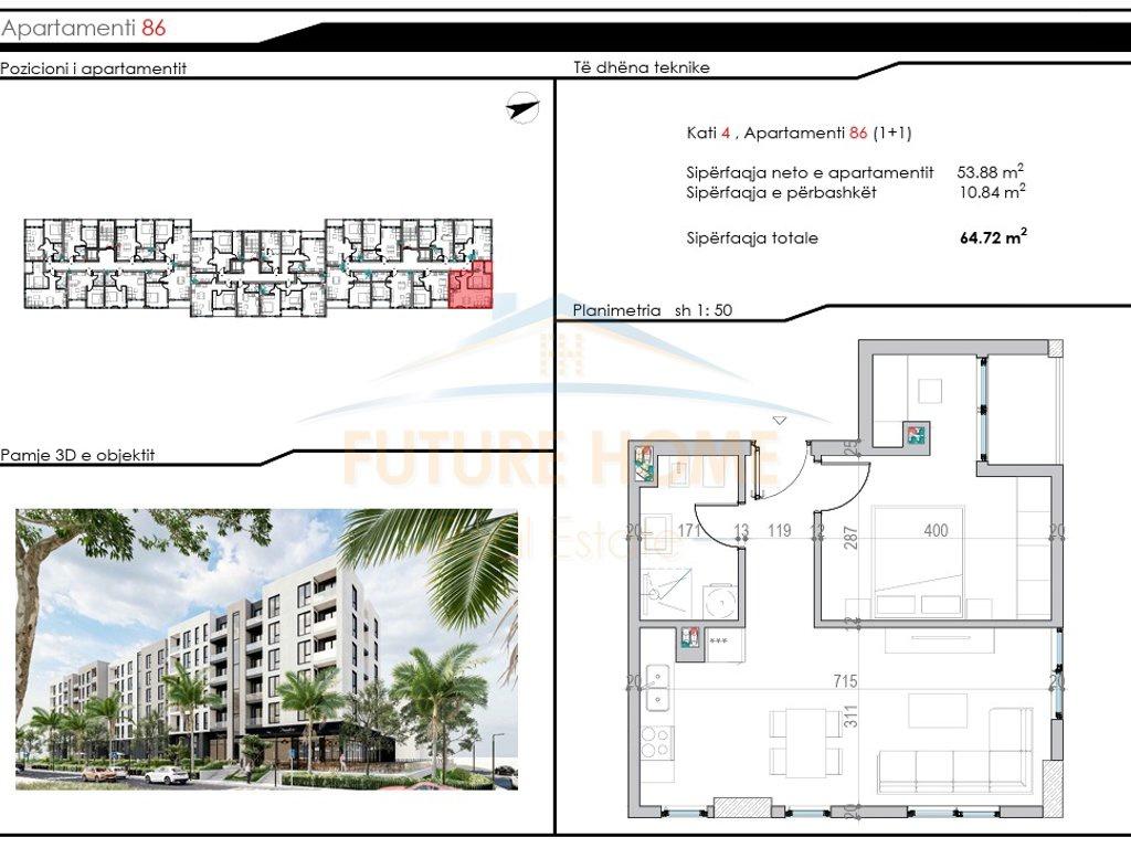 0696044423Shitet, Apartament 1+1, Mali Robit, Golem – Tiranë
