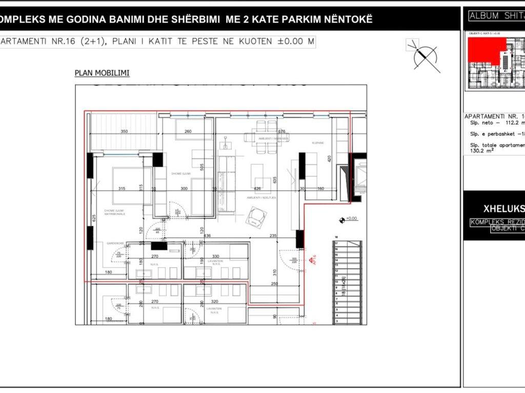 Kompleksi Xheluks, Shesim Apartament 2+1+2/TERRA152674 – Tiranë