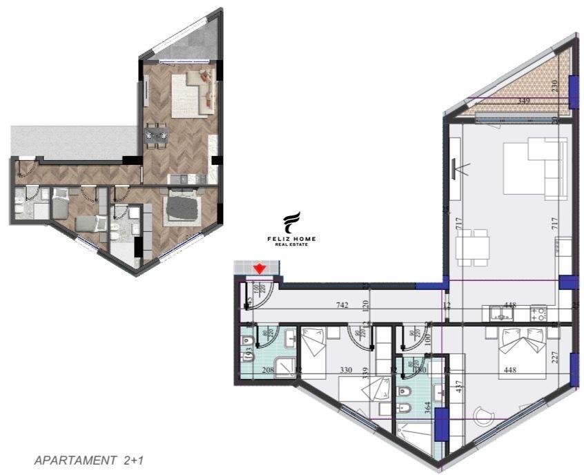 SHITET APARTAMENT 2+1+2 LAPRAKE 216.000 EURO – Tiranë