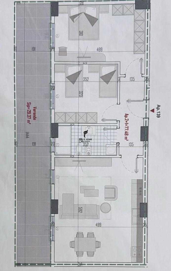 SHITET APARTAMENT 2+1 KAMEZ 81.000 EURO FH-71870 – Tiranë