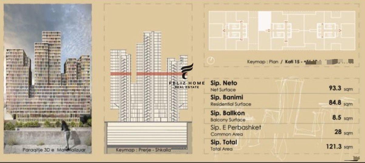 SHITET APARTAMENT 2+1+2 ZOGU ZI 295.000 EURO – Tiranë