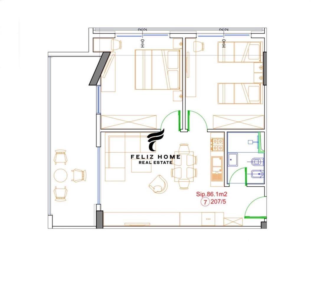 SHITET APARTAMENT 106M2 LIBURNA REZIDENCE GOLEM 127.440 EURO – Tiranë