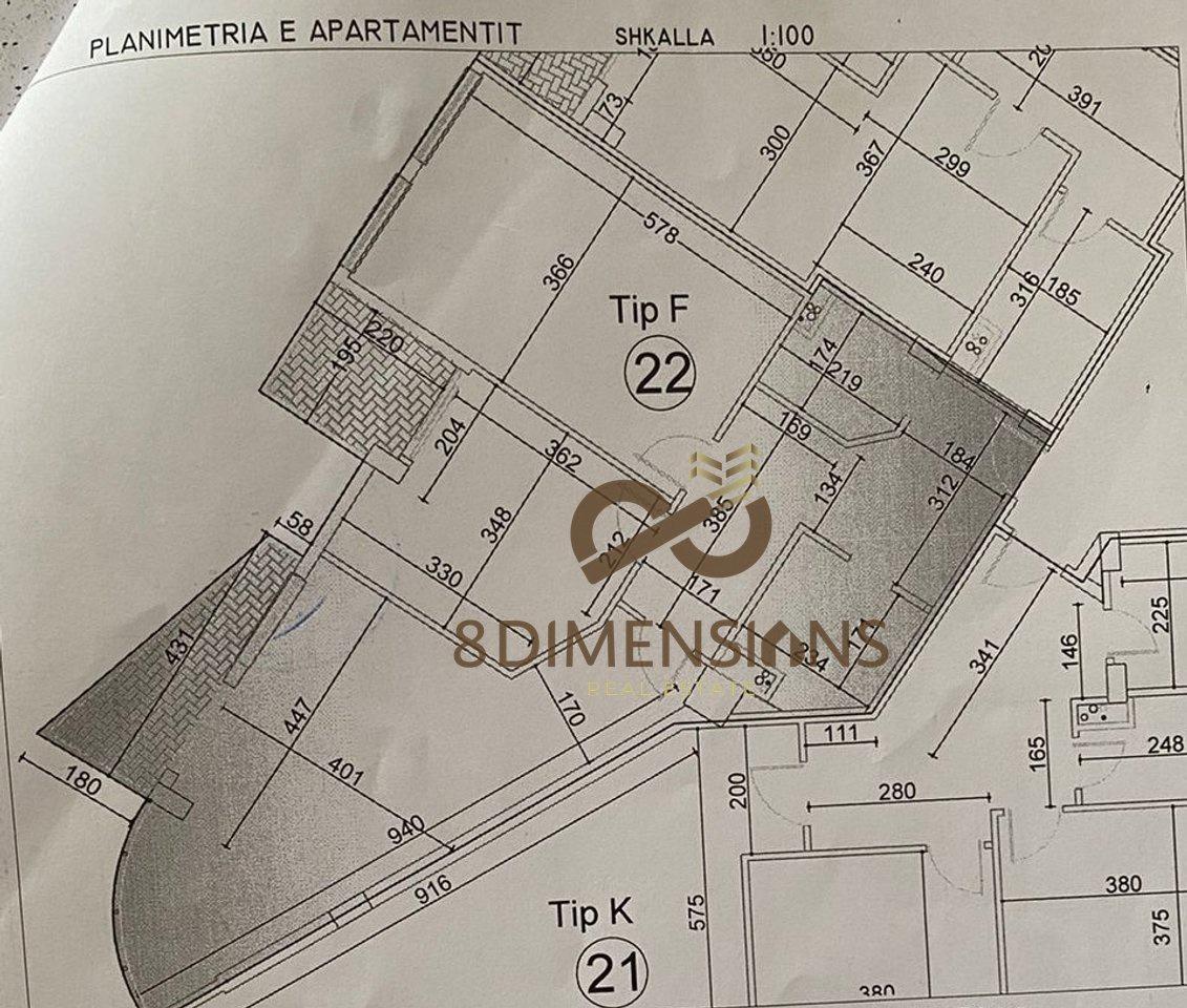 Shitet apartament 2+1 tek Grand Gallery Yzberisht D8142A-94 – Tiranë