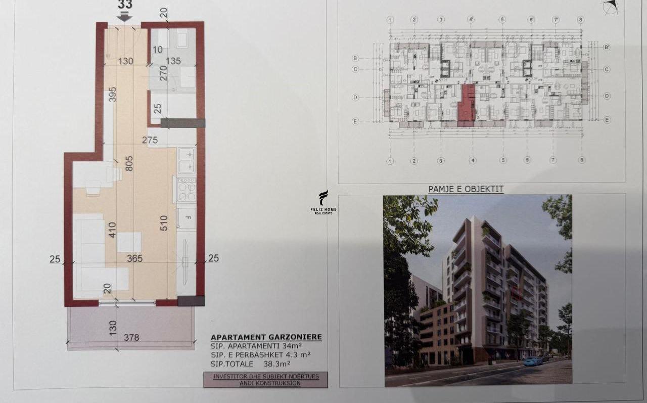 SHITET GARSONIERE 38M2 KINOSTUDIO 81.000 EURO FH-76366 – Tiranë